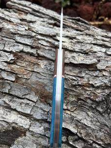 WF STEENKAMP NATIVE M390 BLUE & NATURAL CANVAS MICARTA DINO PATTERN KNIFE
