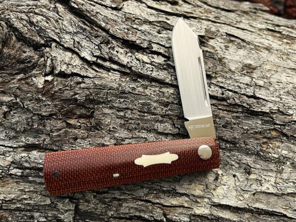 WF STEENKAMP NATIVE M390 VINTAGE MICARTA BARLOW SLIP-JOINT KNIFE