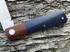 WF STEENKAMP NATIVE M390 BLUE RICHLITE & X-CUT MICARTA BARLOW SLIP-JOINT KNIFE