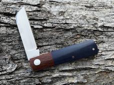 WF STEENKAMP NATIVE M390 BLUE RICHLITE & X-CUT MICARTA BARLOW SLIP-JOINT KNIFE