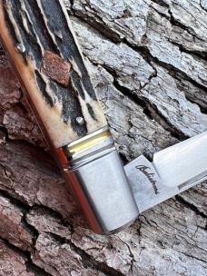VINCENZO BALISTRERI CUSTOM STAG BARLOW WITH COPPER ACCENTS KNIFE