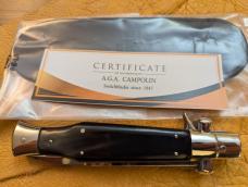 NEW AGA CAMPOILN BLACK WIDOW IN BLACK HORN 28CM-11INCH WITH 5MM BACK AND KICK SPRING 
