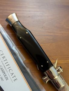 NEW AGA CAMPOILN BLACK WIDOW IN BLACK HORN 28CM-11INCH WITH 5MM BACK AND KICK SPRING 