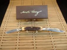 SCHRADE UNCLE HENRY 885-UH KNIG RANCH LARGE TRIPLE BLADE U.S.A. MADE MINT NOS STOCKMAN POCKET KNIFE
