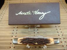 SCHRADE UNCLE HENRY 885-UH KNIG RANCH LARGE TRIPLE BLADE U.S.A. MADE MINT NOS STOCKMAN POCKET KNIFE