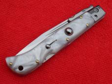 9" Italian Roma style Swinguard Switchblade knife Pearl handles 