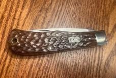 SUPER CRAFTSMAN AS 1123 REMINGTON ETCHED BOTH BLADES BONE HANDLES
