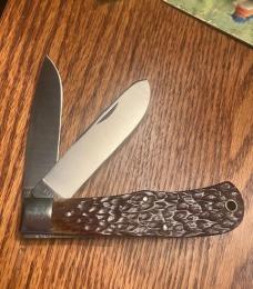 SUPER CRAFTSMAN AS 1123 REMINGTON ETCHED BOTH BLADES BONE HANDLES