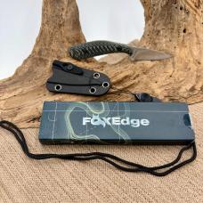 Fox Edge Fixed Blade Knife Black Blue Sculpted G10 Handle and Sheath FE-005 NIB 