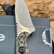 Fox Edge Fixed Blade Knife Black Blue Sculpted G10 Handle and Sheath FE-005 NIB 