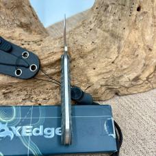 Fox Edge Fixed Blade Knife Black Blue Sculpted G10 Handle and Sheath FE-005 NIB 