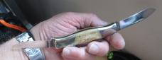PRECISE Deerslayer CLASSIC Double Lockback Bone Handle Knife D1