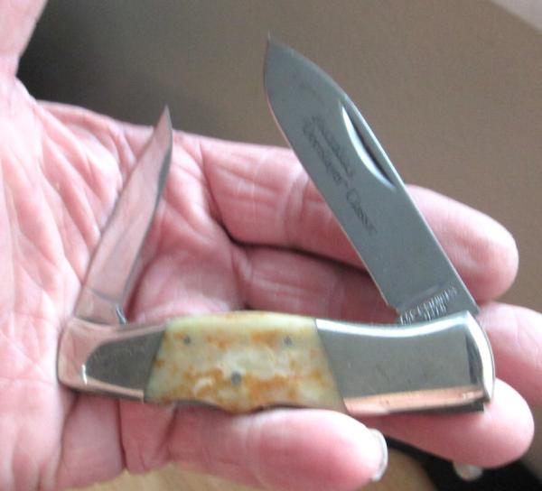 PRECISE Deerslayer CLASSIC Double Lockback Bone Handle Knife D1