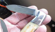 PRECISE Deerslayer CLASSIC Double Lockback Bone Handle Knife D1