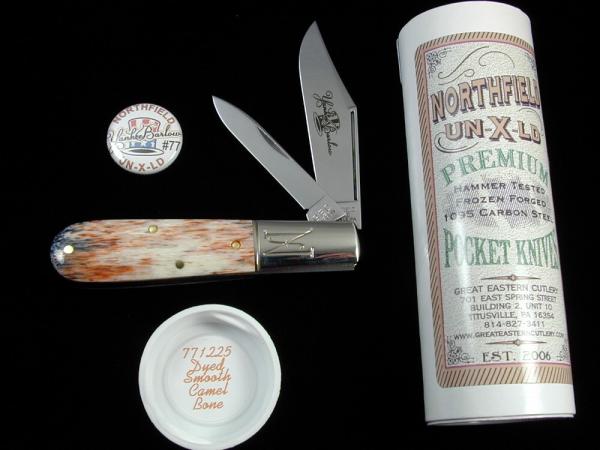 Great Eastern Cutlery GEC Northfield Smooth Dyed Camel Bone Yankee Barlow Knife NIT USA 771225 Great Eastern Cutlery GEC Northfield Smooth Dyed Camel Bone Yankee Barlow Knife NIT USA 771225