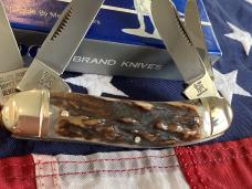 1996 Bulldog Brand 5 Blade Knife w/ Great Stag Handles -NOS & NM
