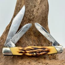 VINTAGE CAMILLUS NEW YORK USA 73 JR CATTLE STOCKMAN 3 BLADE POCKET KNIFE (207)