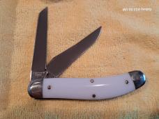 Great Eastern Cutlery (GEC) Tidioute 888222 YETI IVORY ACRYLIC; NEAR MINT; with Collector Button/Pin