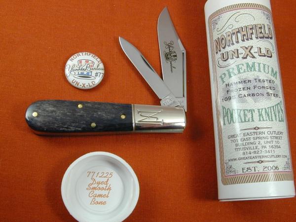 Great Eastern Cutlery GEC Northfield Smooth Dyed Camel Bone Yankee Barlow Knife NIT USA 771225 Great Eastern Cutlery GEC Northfield Smooth Dyed Camel Bone Yankee Barlow Knife NIT USA 771225