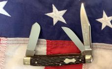 Bulldog Brand “Coal Miner” Stockman Knife w/ Nice Brown Bone Handles -NOS