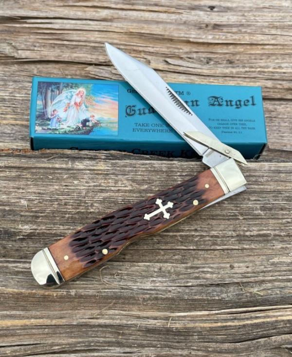 GERMAN CREEK GUARDIAN ANGEL BROWN JIG BONE SWING GURAD GERMAN CREEK GUARDIAN ANGEL BROWN JIG BONE SWING GURAD