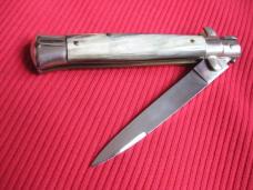 Vintage TRANSITIONAL 1960's Italian STILETTO Switchblade Knife - Great Old Horn!