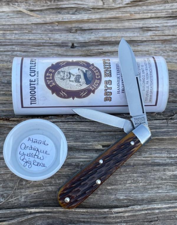 GEC TIDIOUTE ** 142216 ANTIQUE YELLOW LICK CREEK BOYS KNIFE