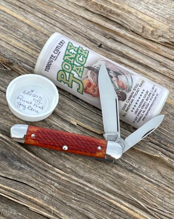 GEC TIDIOUTE ** 681213 STL RUST RED JIG BONE PONY JACK GEC TIDIOUTE ** 681213 STL RUST RED JIG BONE PONY JACK
