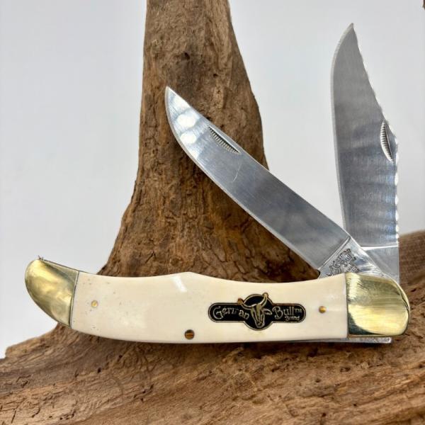 German Bull Hunter Folding 2 Blade Pocket Knife Handmade GB-069WSB w/ sheath NIB German Bull Hunter Folding 2 Blade Pocket Knife Handmade GB-069WSB w/ sheath NIB