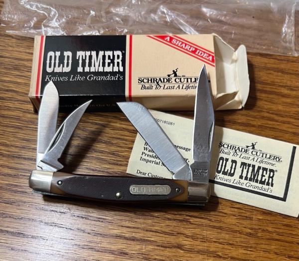 VINTAGE '90-'93 SCHRADE USA 44OT WORKMATE 4 BLADE OLD TIMER POCKET KNIFE WITH BOX / PAPERS VINTAGE '90-'93 SCHRADE USA 44OT WORKMATE 4 BLADE OLD TIMER POCKET KNIFE WITH BOX / PAPERS