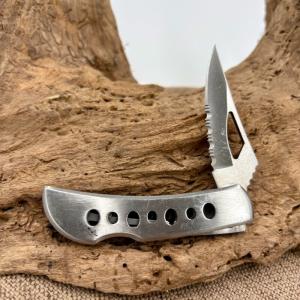 Trailing Point Lock Back Stainless Steel Partially Serrated Folding Knife (215)