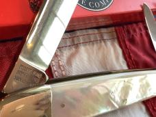 1998 Bulldog Angeleo Saxon Whittler w/ Fiery Mother of Pearl Handles + Soaring Eagle blade etch