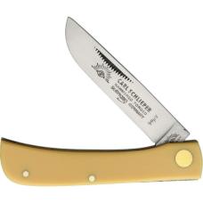 GERMAN EYE BRAND - CLODBUSTER JR. - ETCHED BLADE - 3 5/8" CLOSED LENGTH - YELLOW SYNTHETIC HANDLES