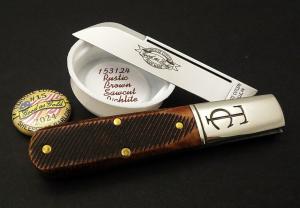 Great Eastern Cutlery #15 TC Barlow Rustic Brown Sawcut Richlite GEC 153124