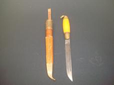 Vintage Puukko Knife Horse Head Pommel Made In Finland Bakelite And Brass Handle