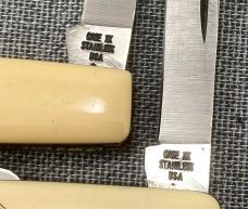 WR Case & Sons – 1980 Presidential 2 Knife Set pattern 278 – Reagan Carter cream handles – (set B)