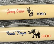 WR Case & Sons – 1980 Presidential 2 Knife Set pattern 278 – Reagan Carter cream handles – (set B)