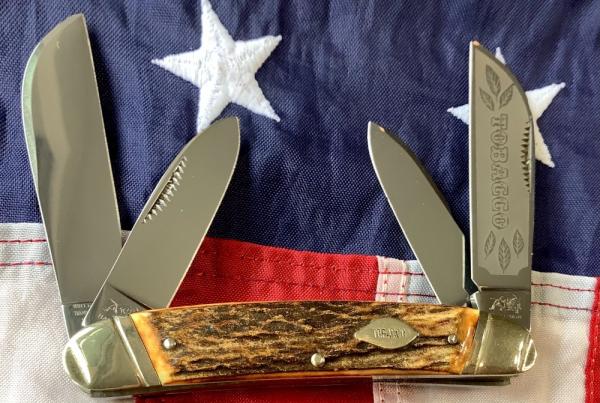 1985 Bulldog Brand Tobacco Congress w/ Gnarly Stag Handles -heavy duty and a beauty -NOS