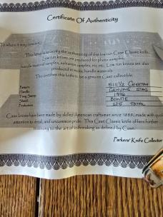 CASE CLASSIC 1996 5111 1/2 Stag Cheetah Knife – Bowtie Shield - Box and COA
