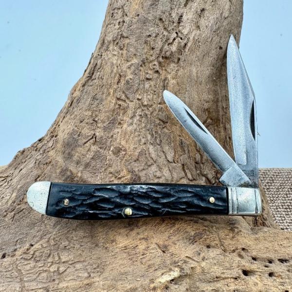 CAMILLUS New York USA 21 Pony Jack 2 Blade Pocket Knife Black Jigged Handles 224