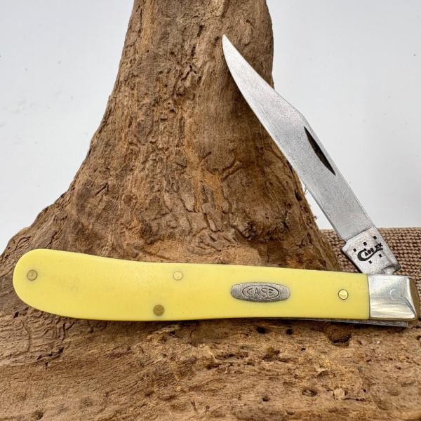 Case XX Slimline Trapper 31048 CV Smooth Yellow Synthetic Folding Knife USA(224)