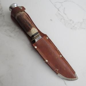 Vintage Anton Wingen JR Othello Solingen Germany 9” Hunting Knife Stag Handle