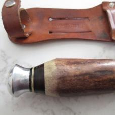 Vintage Anton Wingen JR Othello Solingen Germany 9” Hunting Knife Stag Handle