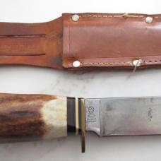 Vintage Anton Wingen JR Othello Solingen Germany 9” Hunting Knife Stag Handle