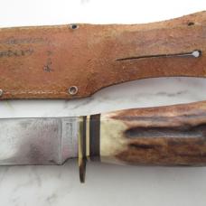 Vintage Anton Wingen JR Othello Solingen Germany 9” Hunting Knife Stag Handle