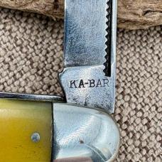 Ka-Bar Union Cutlery Olean. N.Y. Stockman Yellow Handle 3-blade Stockman (228)