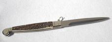 NEW AGA CAMPOLIN 12" SICILIANO FIGHTING KNIFE STAG 4 MIL BLADE RING PULL NICKEL SILVERS BOLSTERS