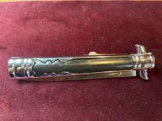 Vintage Hellraiser Spanish Stiletto automatic knife; black scales