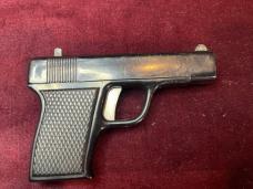 Vintage 1960s Spanish OTF Switchblade Pistol knife with black leather sheath