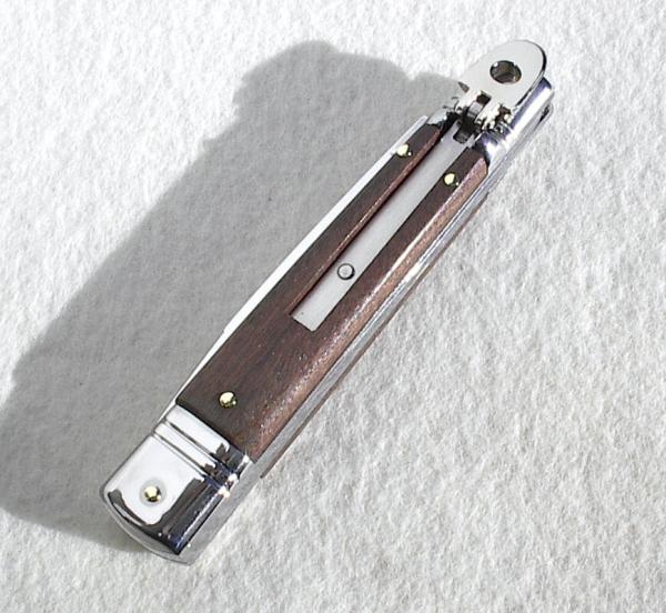 NOS AKC 8" LEVER LOCK SWEDGE BLADE BEAUTIFUL SANTOS MAHOGANY WOOD MANIAGO ITALY